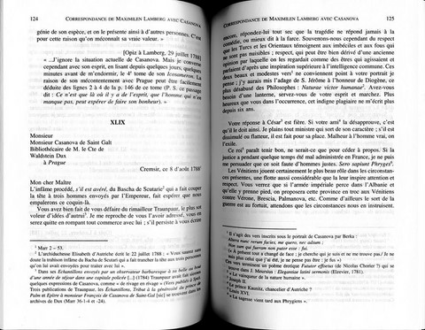 Lettres de femmes à Casanova